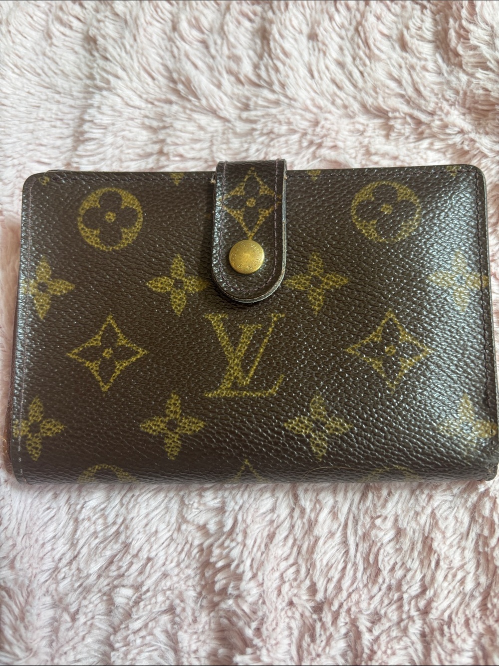 Louis Vuitton Monogram Canvas Snap Card Holder in Brown and Gold
